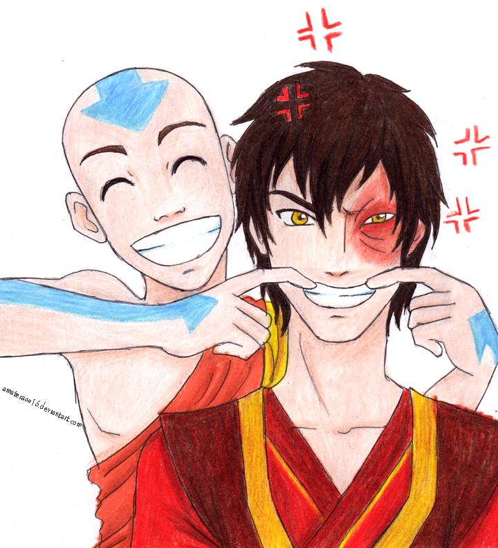 You probably feel like Zuko, with me trying to be like Aang in that drawing...